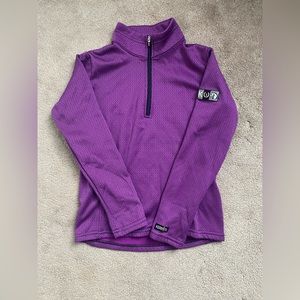 Girls Large Purple And Black Geometric Shape Athletic Quarter Zip Karrit